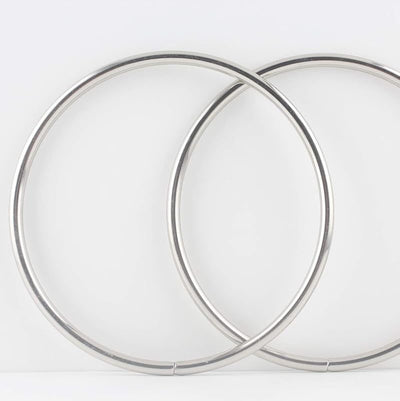 Round/Circular Ring Iron Purse Handles, a Pair (2 Pieces) per lot.