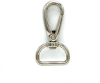 Push-Gate Swivel Snap Hook, D Eye (3/4", 4.6cm)
