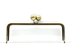 Rectangle Glue-In Kiss-Lock Purse Frame, 10" x 3 1/2" (25.5 x 9 cm) - Large Ball Clasp