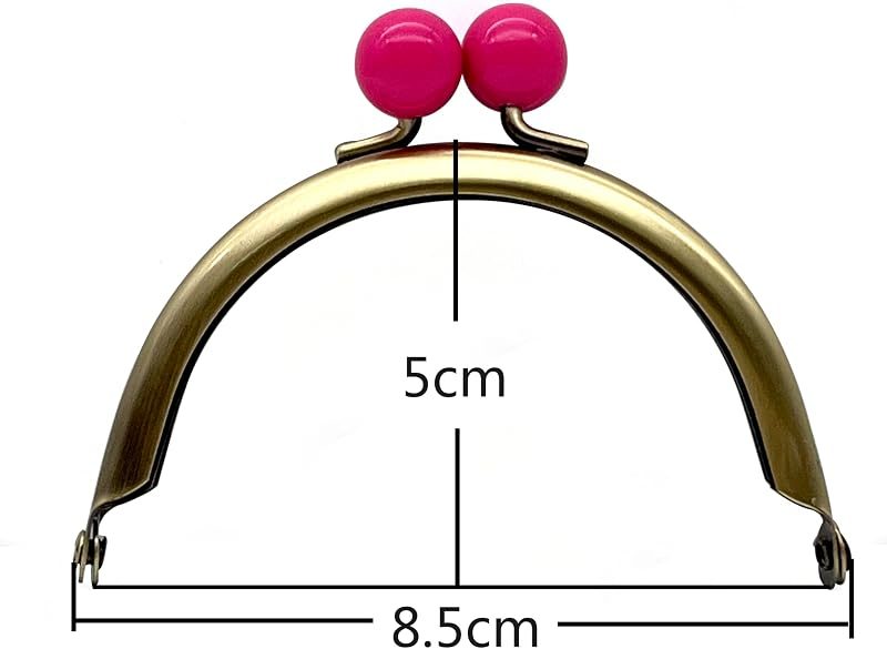 Color-Ball Glue-In Kiss-Lock Purse Frame, 8.5 x 5 cm