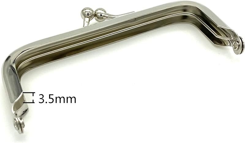 Rectangle Glue-In Kiss-Lock Purse Frame, 3 1/2" x 2" (9 x 5 cm)