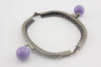 Half-Round Color-Ball Sew-In Kiss-Lock Purse Frame, 9 x 4 cm