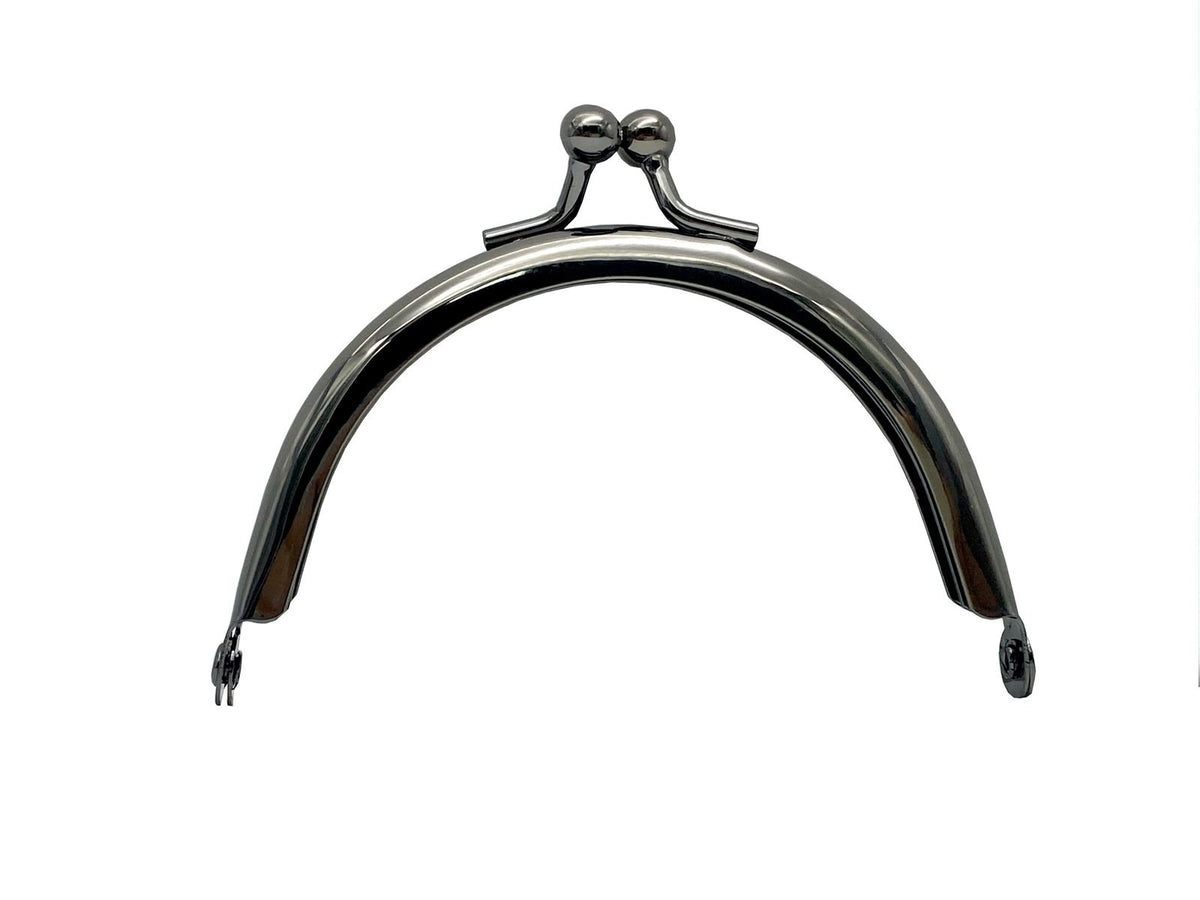 Half-Round Glue-In Kiss-Lock Purse Frame, 3 3/8" x 2" (8.5 x 5 cm)