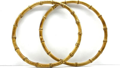 Round Shape Bamboo Bag Purse Handles for Knitting Bag Purse Handle Making / Natural