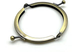 Half-Round Glue-In Kiss-Lock Purse Frame, 2 3/4" x 1 5/8" (7 x 4 cm)