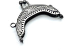 Vintage Embossed Sew-In Kiss-Lock Purse Frame, 2" x 1 3/16" (5 x 3 cm)