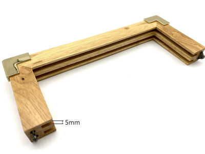 Rectangle Wood Purse Frame with Metal Corners, 10"