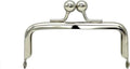Rectangle Glue-In Kiss-Lock Purse Frame, 3 1/2" x 1 5/8" (9 x 4 cm) - Large 11mm Ball Clasp