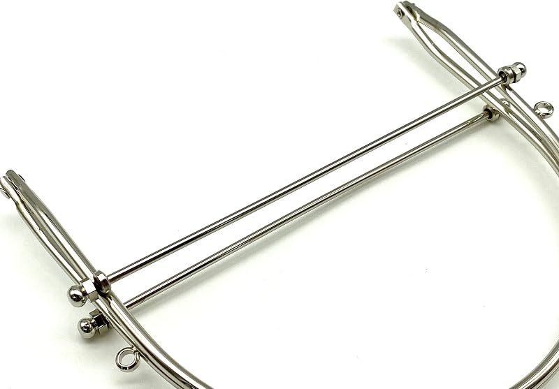 Sew-In Kiss-Lock Purse Frame with Handle, 6 1/8" x 5 3/4" (15.5 x 14.5 cm)