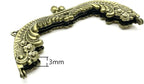 Vintage Embossed Screw-In Kiss-Lock Purse Frame, 5" x 2 3/16" (12.5 x 5.5 cm) - Openwork Leaf