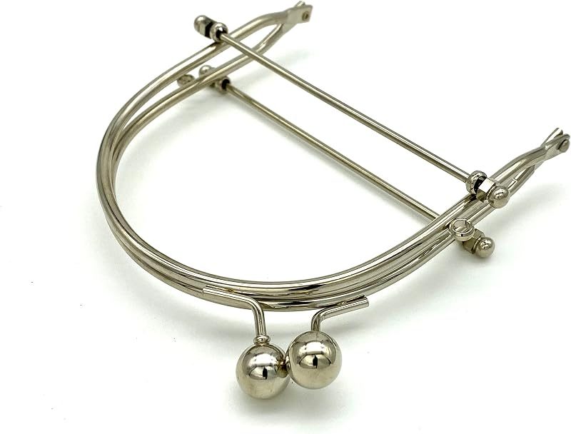 Sew-In Kiss-Lock Purse Frame with Handle, 4" x 4 1/2" (10.5 x 11.5 cm)