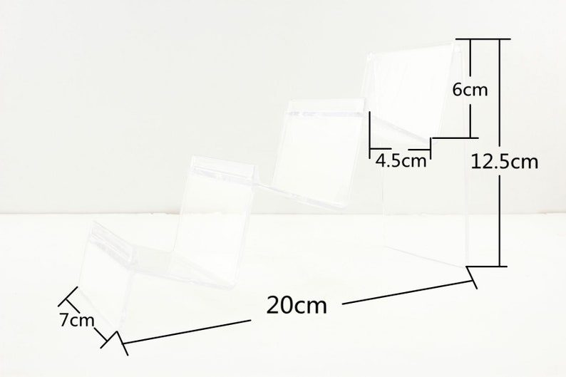 7cm width 3 tiers Clear Display stand for craft show Purse wallet clutch holder display stand