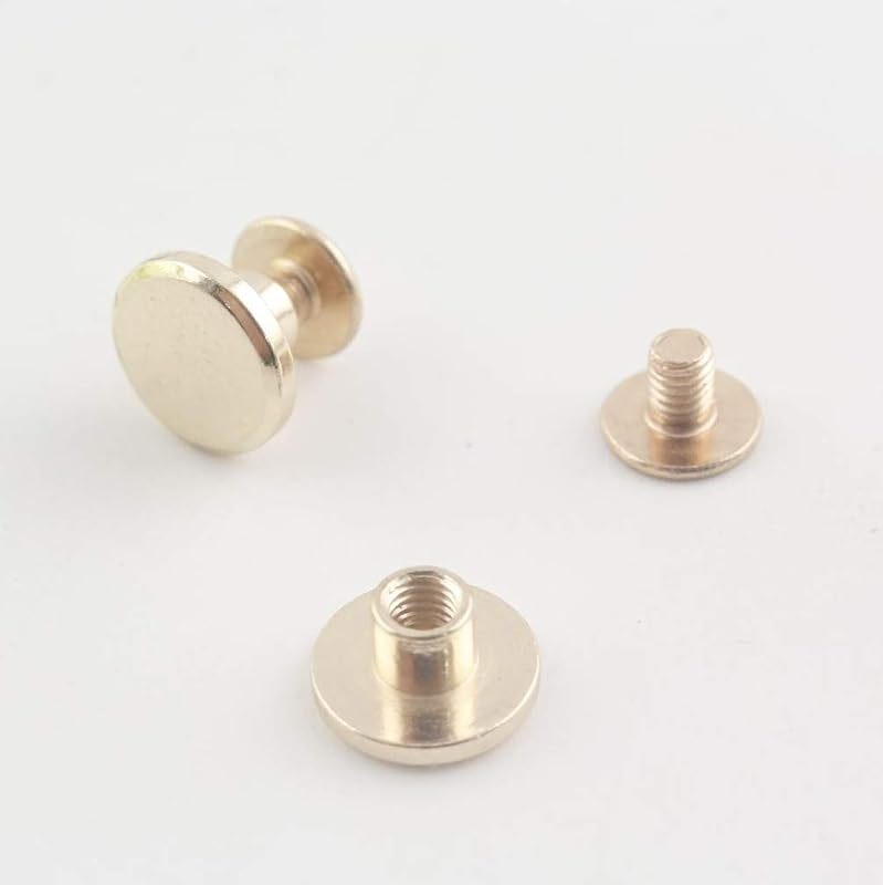 Zinc Alloy Round Chicago Binding Screw Rivets Concho Screw Button Nail Rivet for DIY Leather Decoration Bookbinding…
