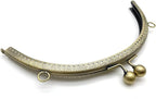 Half-Round Sew-In Kiss-Lock Purse Frame, 8 1/4" x 3 9/16" (21 x 9 cm)