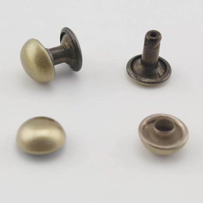 Dome Riveted / Soild Brass Double Cap Rivet Studs Leather Rivet for Bag Making Clothing Shoes