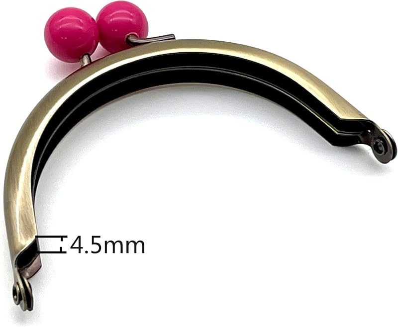 Color-Ball Glue-In Kiss-Lock Purse Frame, 8.5 x 5 cm