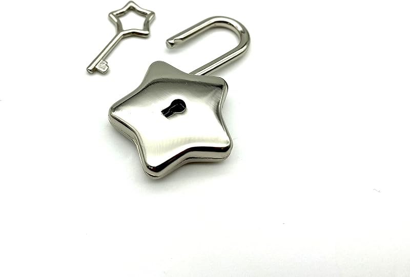 Bag Purse Clutch Padlock with Key Star Shape zinc alloying for Jewelry Necklace Charm Box Making hardware1.22 X