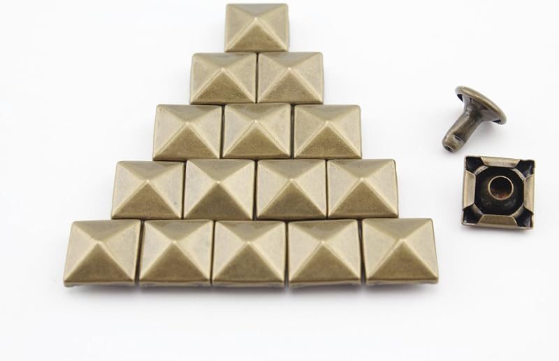 Pyramid Rivet / Copper Double Cap, Purse Rivets Studs Spots for Leather Bag Making Clothing Shoes Anti Bronze