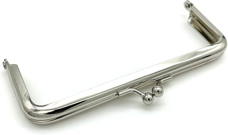 Rectangle Glue-In Kiss-Lock Purse Frame, 5" x 2" (12.5 x 5 cm)