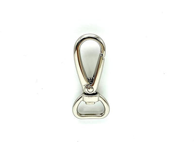 Push-Gate Swivel Clasp, Round Eye (1/2", 4.3cm) - Nickel