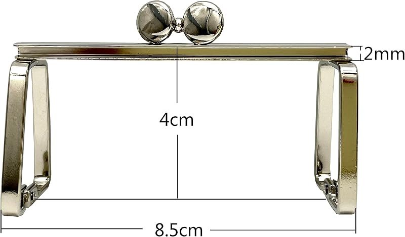 Barrel Glue-In Kiss-Lock Purse Frame, 3 3/8" x 1 9/16" (8.5 x 4 cm)