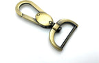 Long Push-Gate Swivel Snap Hook, D-Ring Eye