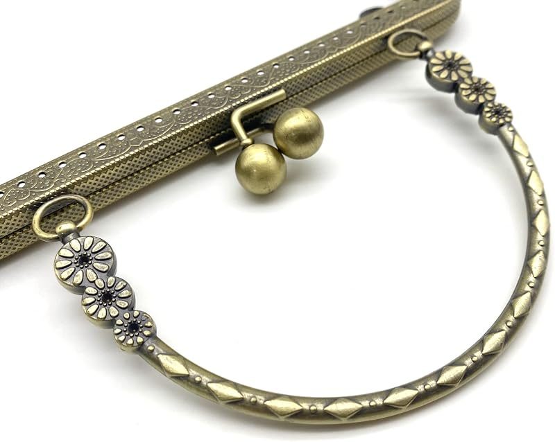 Rectangle Sew-In Kiss-Lock Purse Frame with Chain Loops, 7" x 2 5/8" (18 x 6.5 cm)