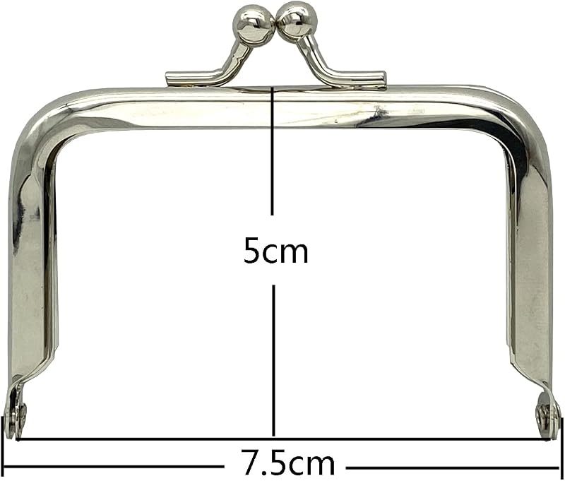 Rectangle Glue-In Kiss-Lock Purse Frame, 3" x 2" (7.5 x 5 cm)
