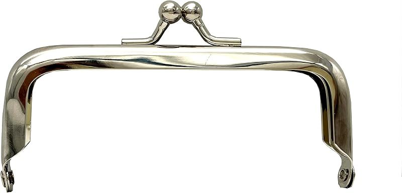 Rectangle Glue-In Kiss-Lock Purse Frame, 3 1/2" x 1 5/8" (9 x 4 cm) - 6mm Ball Clasp