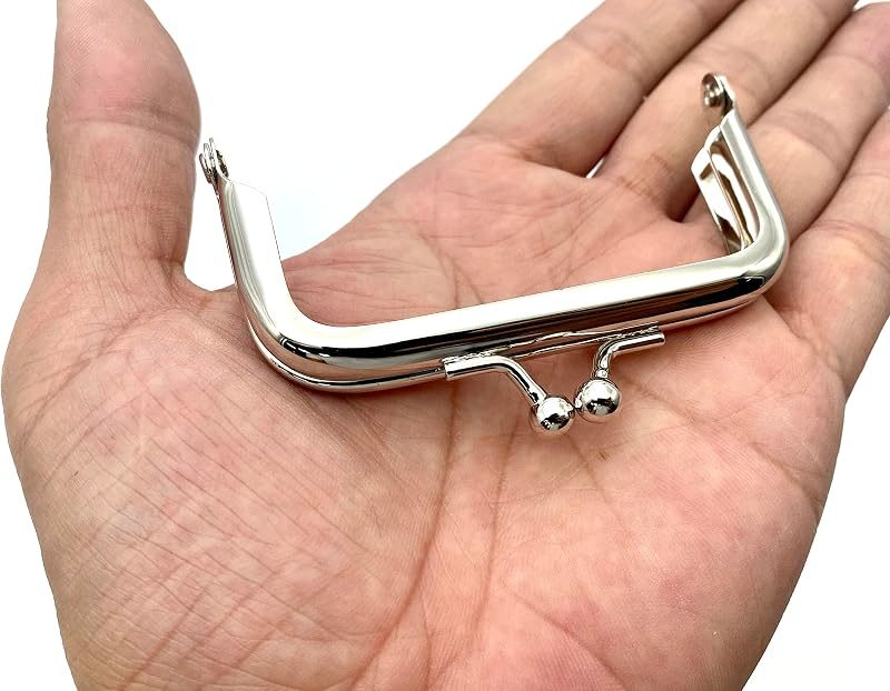 Glue-In Kiss-Lock Purse Frame, 3" x 1 5/8" (7.5 x 4 cm) - 6mm Ball Clasp