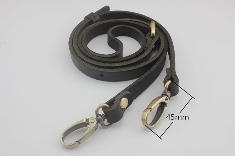 Adjustable Genuine Leather Shoulder Crossbody Bag Purse Strap Handles with Hooks for Bag Making Replacement - Leather…