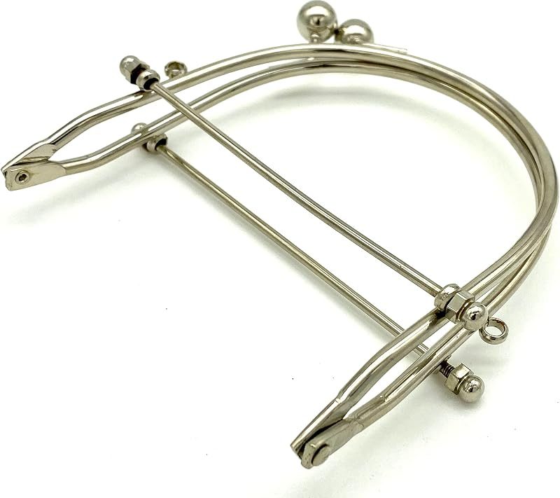 Sew-In Kiss-Lock Purse Frame with Handle, 4" x 4 1/2" (10.5 x 11.5 cm)
