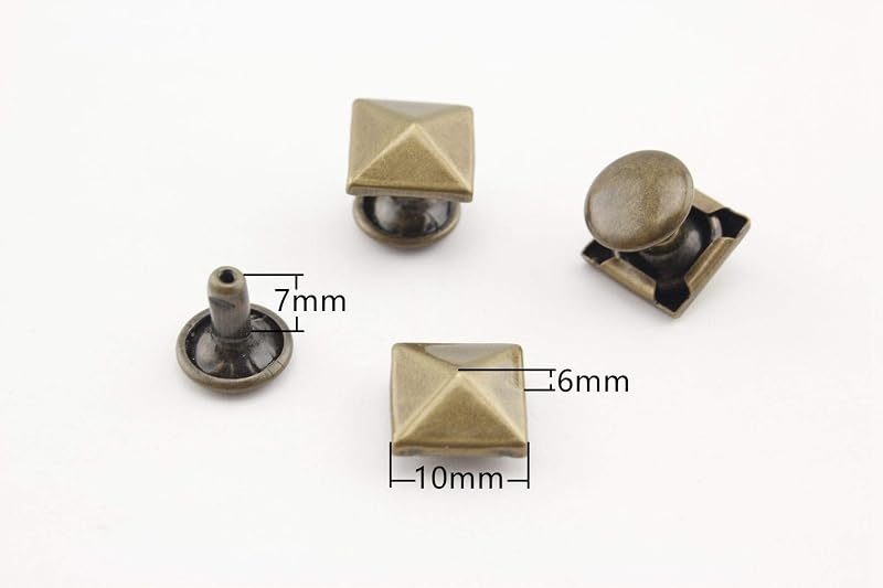 Pyramid Rivet / Copper Double Cap, Purse Rivets Studs Spots for Leather Bag Making Clothing Shoes Anti Bronze
