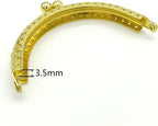 Half-Round Sew-In Kiss-Lock Purse Frame, 3 3/8" x 1 3/4" (8.5 x 4.5 cm)