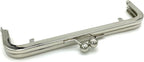 Rectangle Glue-In Kiss-Lock Purse Frame, 7" x 2" (18 x 5 cm) - Heavy, 11mm Balls, with Chain Loops