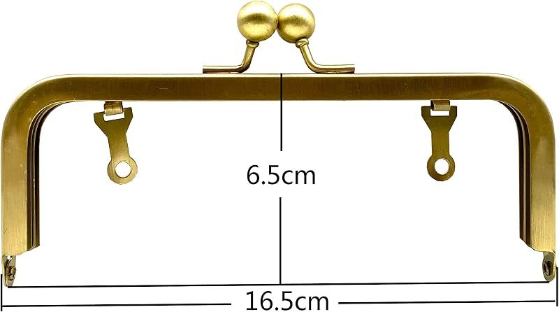 Rectangle Glue-In Kiss-Lock Purse Frame, 6 1/2" x 2 9/16" (16.5 x 6.5 cm)