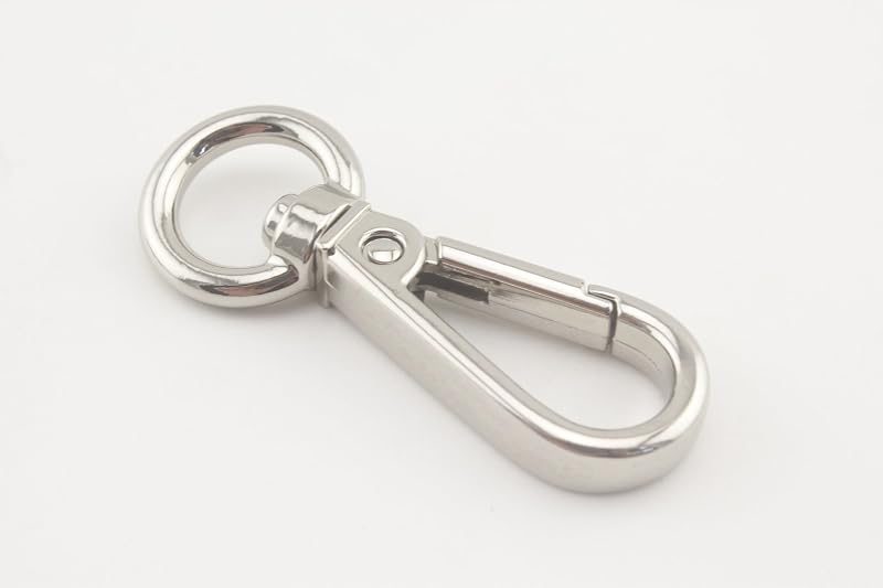 Pear Push-Gate Swivel Clasp, Round Eye (1/2")
