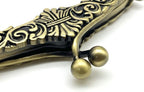 Vintage Embossed Screw-In Kiss-Lock Purse Frame with Chain Loops, 5 5/16" x 2 9/16" (13.5 x 6.5 cm)