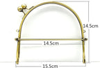 Sew-In Kiss-Lock Purse Frame with Handle, 6 1/4" x 5 3/4" (16 x 14.5 cm)