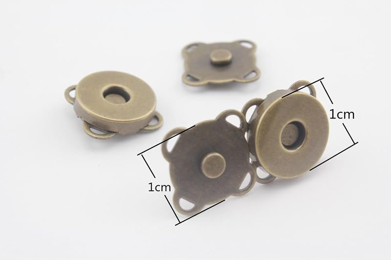 Sew on Thin Round Magnetic Snaps Bag Button Purse Leather Closures for Sewing Purse Bag Clutch Wallet