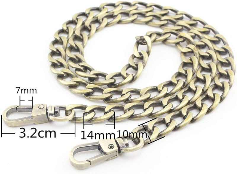Custom Personalized Bag Purse Cuban Chain Strap Handles Replacement Extender - NK Curb Chain