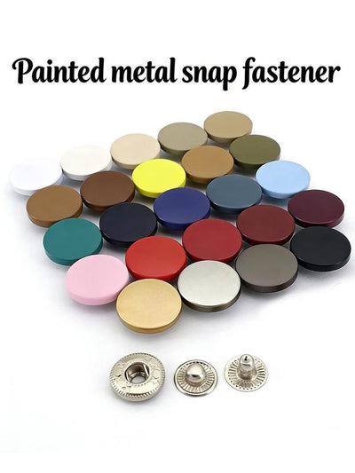 12.5mm Colorful painted flat cap Metal snap fastener Pack of 50 sets