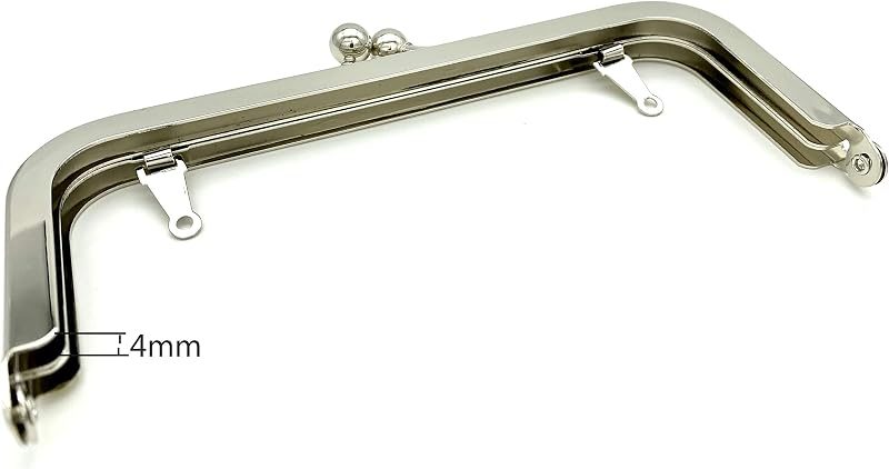 Rectangle Glue-In Kiss-Lock Purse Frame, 6 1/8" x 2 5/8" (15.5 x 6.5 cm)