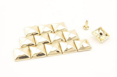 Solid brass Gold 12mm pyramid head studs rivets