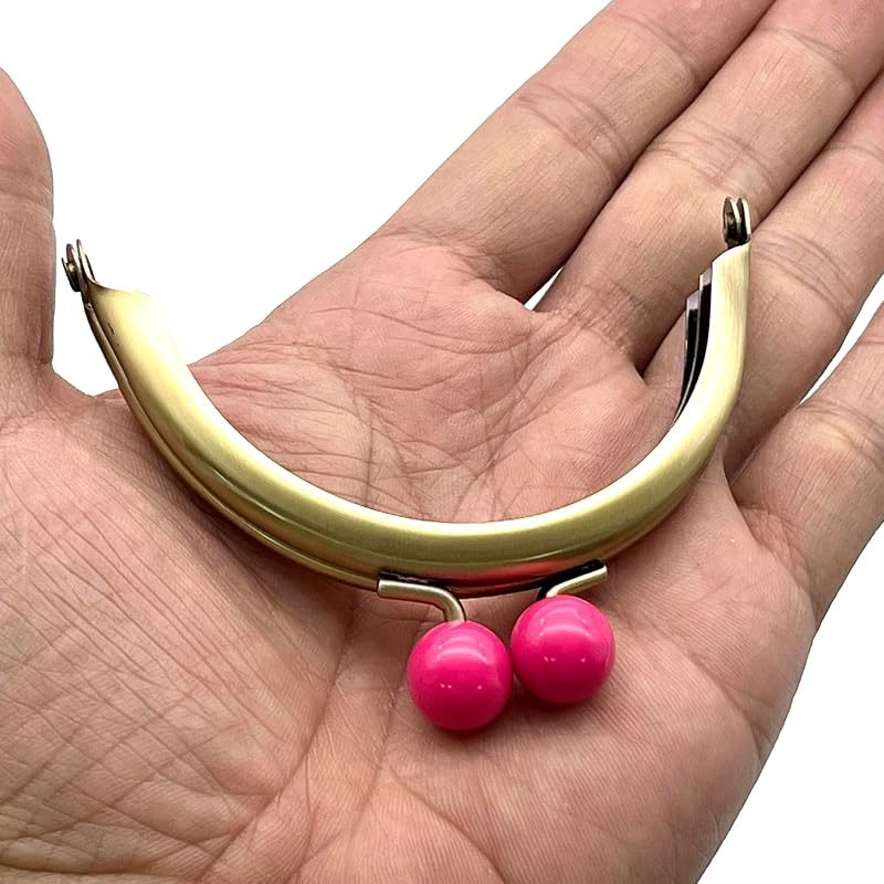 Color-Ball Glue-In Kiss-Lock Purse Frame, 8.5 x 5 cm