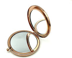 Round Compact Mirror Blank with White Insert Lid and Engraved Rim, 2 3/4" (7 cm)