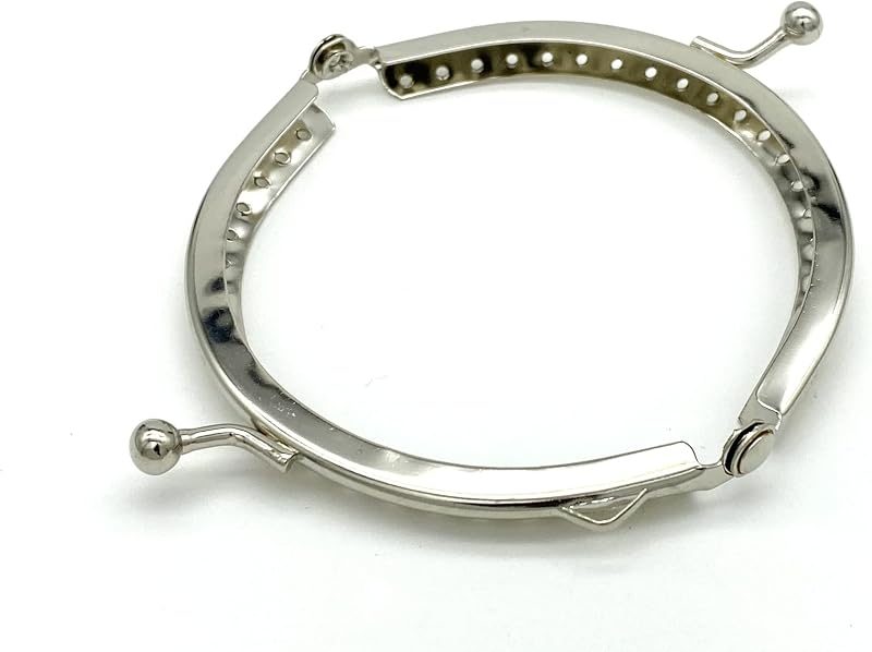 Sew-In Kiss-Lock Purse Frame, 3 3/8" x 1 3/4" (8.5 x 4.5 cm) - 6mm Ball Clasp