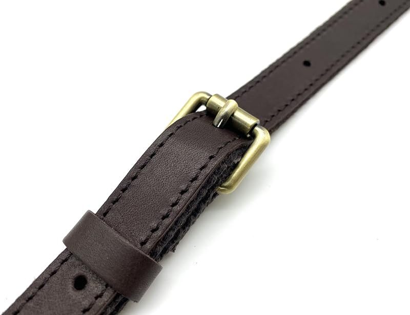 Adjustable Genuine Leather Shoulder Crossbody Bag Purse Strap Handles with Hooks for Bag Making Replacement - Leather…