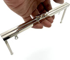 Rectangle Glue-In Kiss-Lock Purse Frame with Chain Loops
