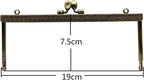 Rectangle Olive-Clasp Sew-In Kiss-Lock Purse Frame, 19 x 7.5 cm